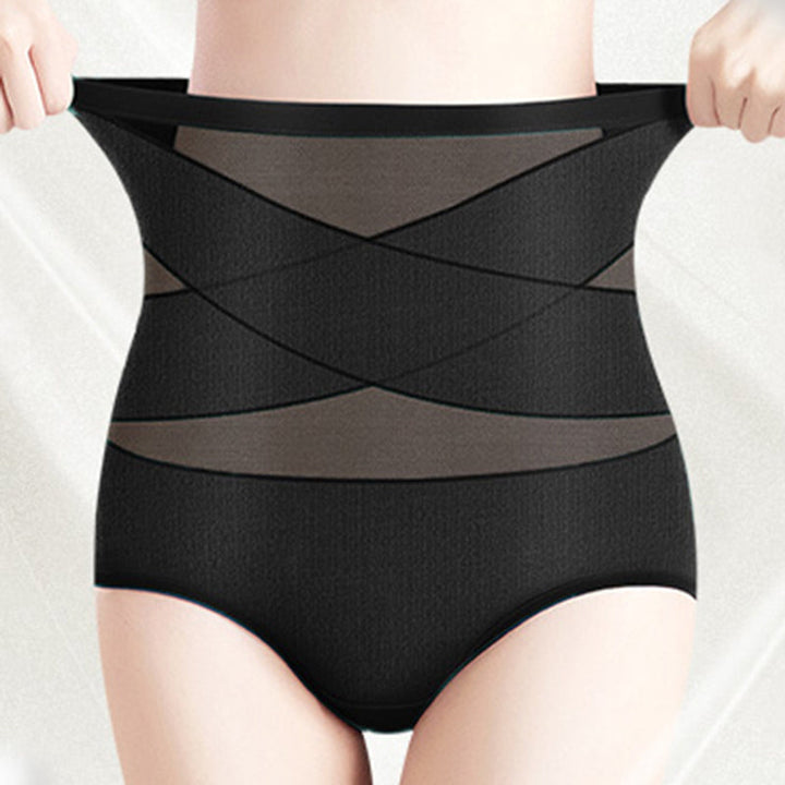 "Kvinnor silkes högmidjade kroppsformande trosor med korsdesign i eleganta och smickrande stil, sömlös och bekväm passform."