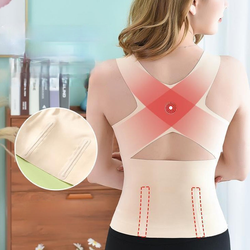 "Kvinnors 2-i-1 midjeknäppt shapewear BH, svart, formande underklädeslösning, ger slät silhuett under kläder."