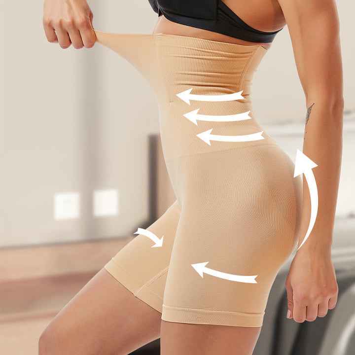 "Kvinnors höga midja shapewear, kroppsformande byxor i sömlös design för magkontroll och rumplift, idealiska under kläder."