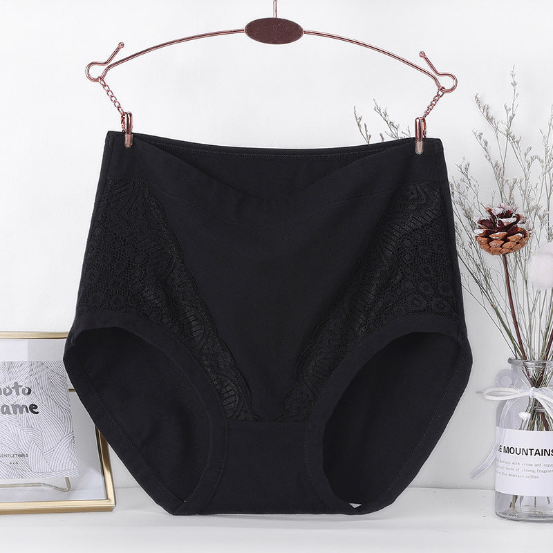 "Kvinnors plus size hög midja bomullstrosor, läckagesäkra, i olika färger: röd, beige, lila, rosa, svart."