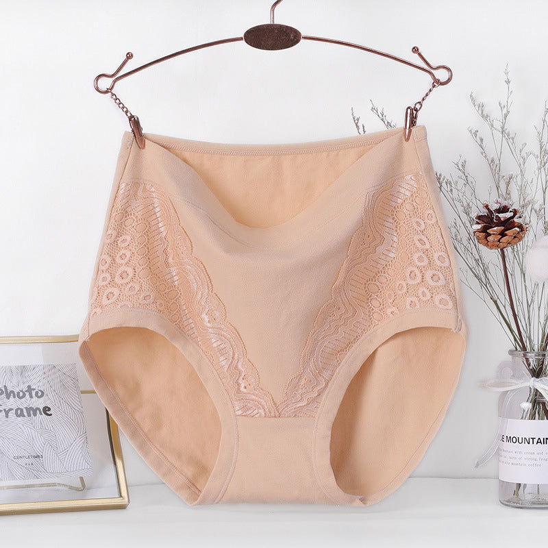 "Kvinnors plus size hög midja bomullstrosor, läckagesäkra, i olika färger: röd, beige, lila, rosa, svart."