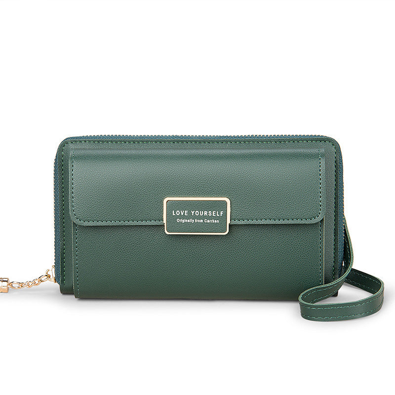 "Kvinnors quiltad crossbody-telefonväska i PU-läder, röd, med justerbara remmar och elegant mönster, perfekt för dagligt bruk