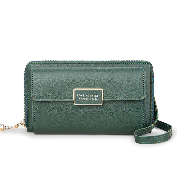 "Kvinnors quiltad crossbody-telefonväska i PU-läder, röd, med justerbara remmar och elegant mönster, perfekt för dagligt bruk