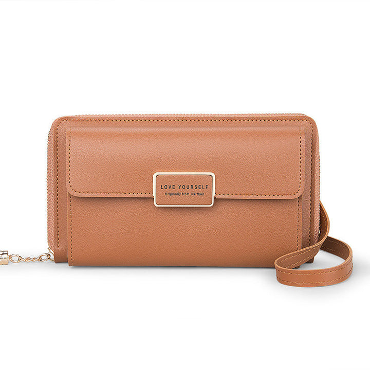 "Kvinnors quiltad crossbody-telefonväska i PU-läder, röd, med justerbara remmar och elegant mönster, perfekt för dagligt bruk