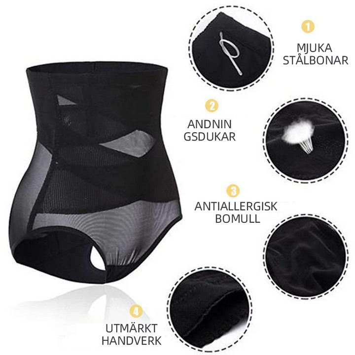 "Kvinnors shapewear bodysuit, beige, höjlyft, sömlös design, andningsbart material, främre och bakre vyer"