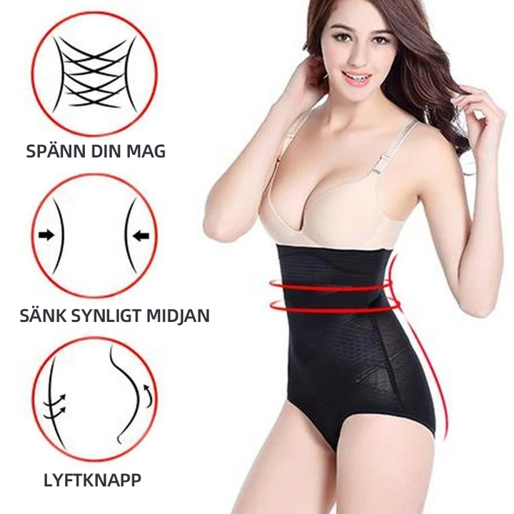 "Kvinnors shapewear bodysuit, beige, höjlyft, sömlös design, andningsbart material, främre och bakre vyer"