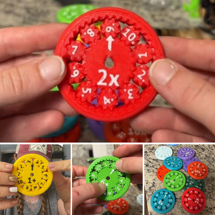 "Lärorik fidget-spinnare med färgglada detaljer för matematikträning, perfekt för barn och vuxna i interaktivt lärande."