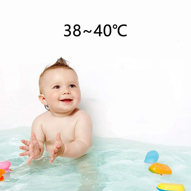 "LED-duschtermometer med 360° visning, visar vattentemperatur i realtid, färgindikator, barnsäker, ingen batteri behövs."