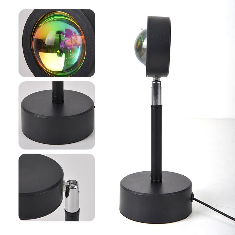 "LED golvlampa med justerbart huvud och färgrika projektioner skapar en romantisk och modern atmosfär i hemmet."