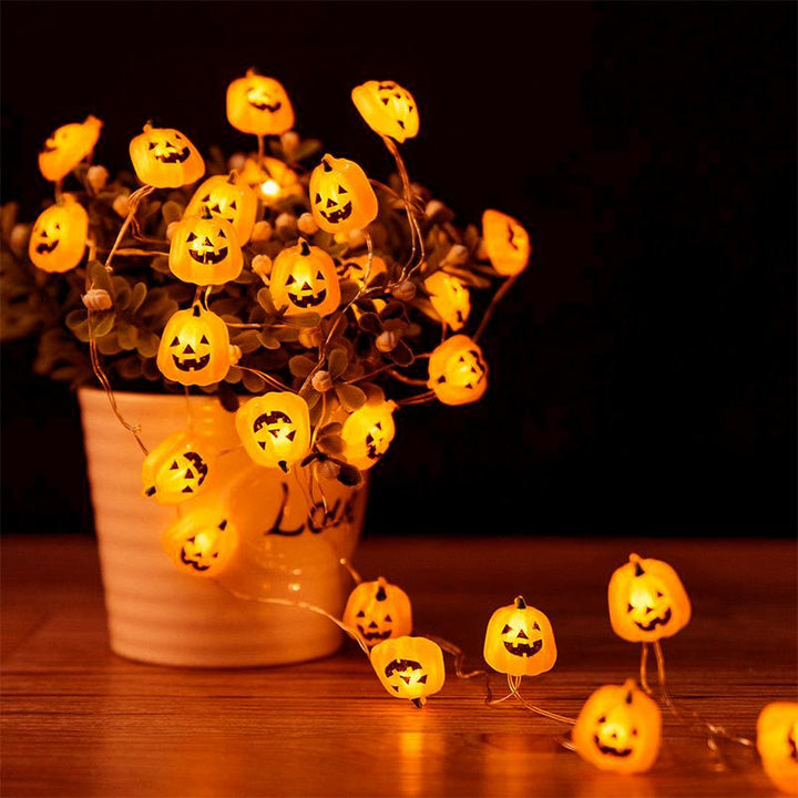 "LED pumpa strängljus, USB-driven, stämningsfull Halloween dekoration, utomhusbelysning, vattentät, halloween belysning."