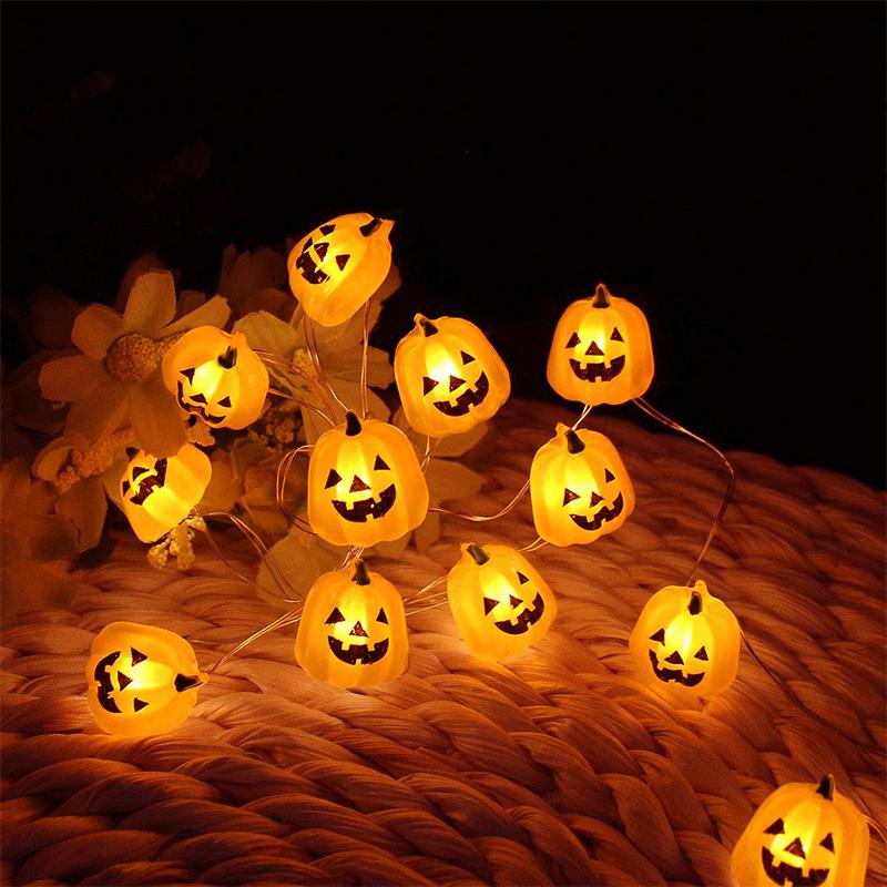 "LED pumpa strängljus, USB-driven, stämningsfull Halloween dekoration, utomhusbelysning, vattentät, halloween belysning."