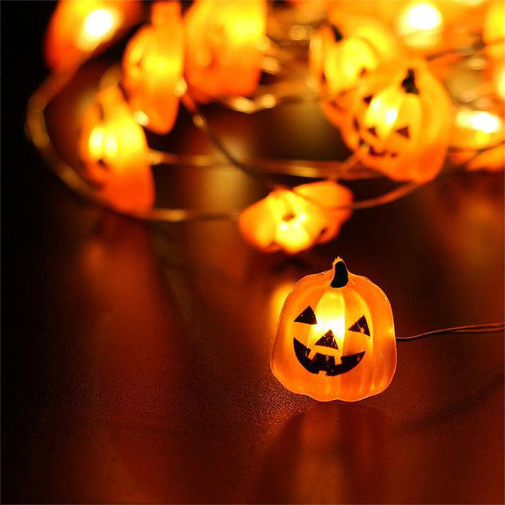 "LED pumpa strängljus, USB-driven, stämningsfull Halloween dekoration, utomhusbelysning, vattentät, halloween belysning."