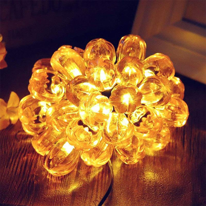 "LED pumpa strängljus, USB-driven, stämningsfull Halloween dekoration, utomhusbelysning, vattentät, halloween belysning."