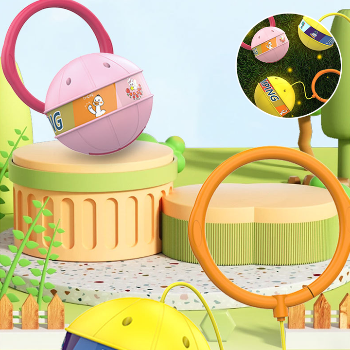 "Lysande färgglad studsboll för barn och vuxna från leksaker, av lätt PVC, gul, rosa, grön, lyser i mörkret."