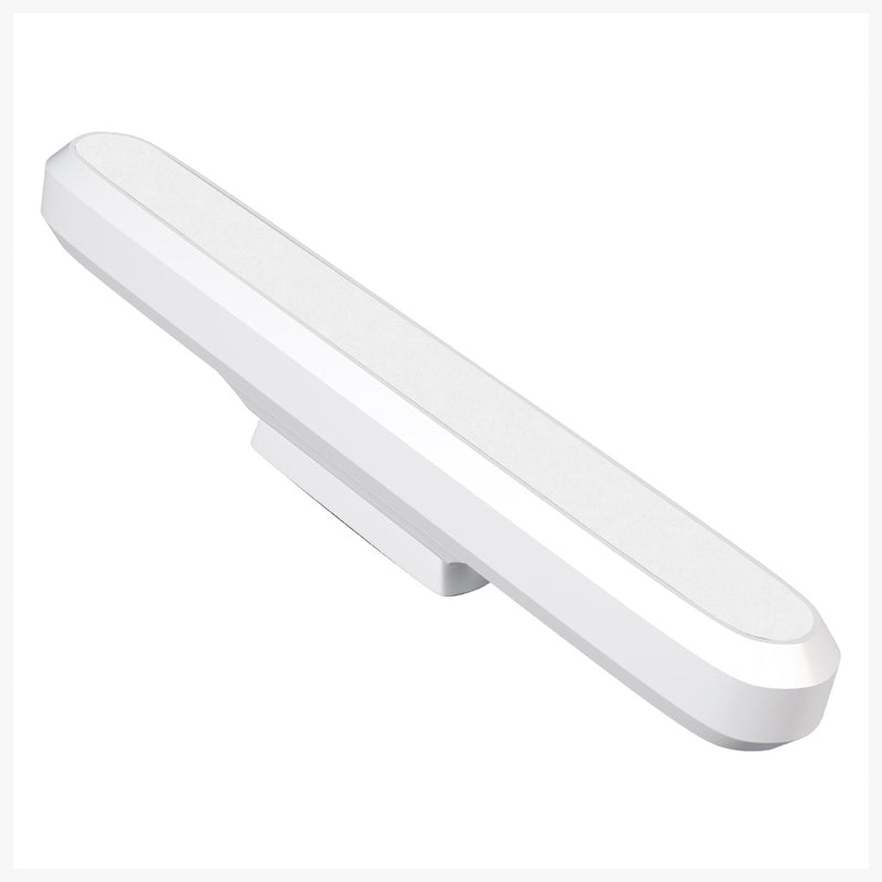 "Magnetisk uppladdningsbar bordslampa, kompakt design, magnetfot, justerbara ljusnivåer, svart eller vit färg."