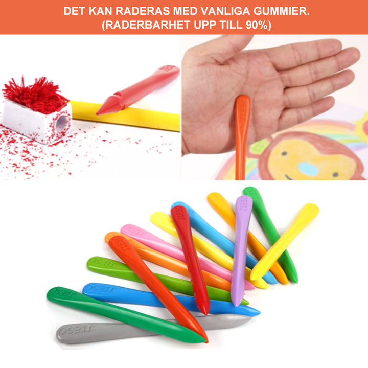 "Mål- och ritset för barn med ekologiska färger, 24 nyanser. Lämplig för färgläggning, ritning och skissning."