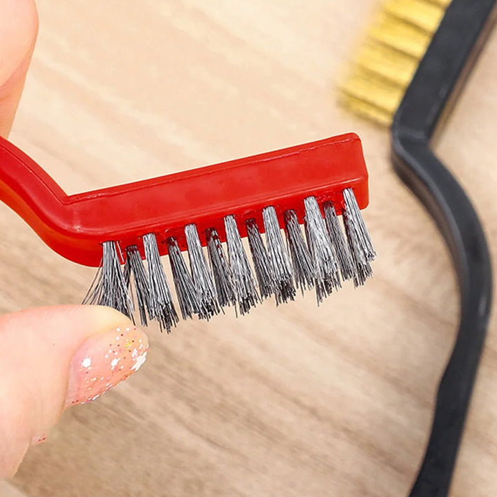 "Mångsidig rengöringsborste med järn-, koppar- och nylontråd för spisfläkt, ergonomiskt handtag, kökshjälpmedel."