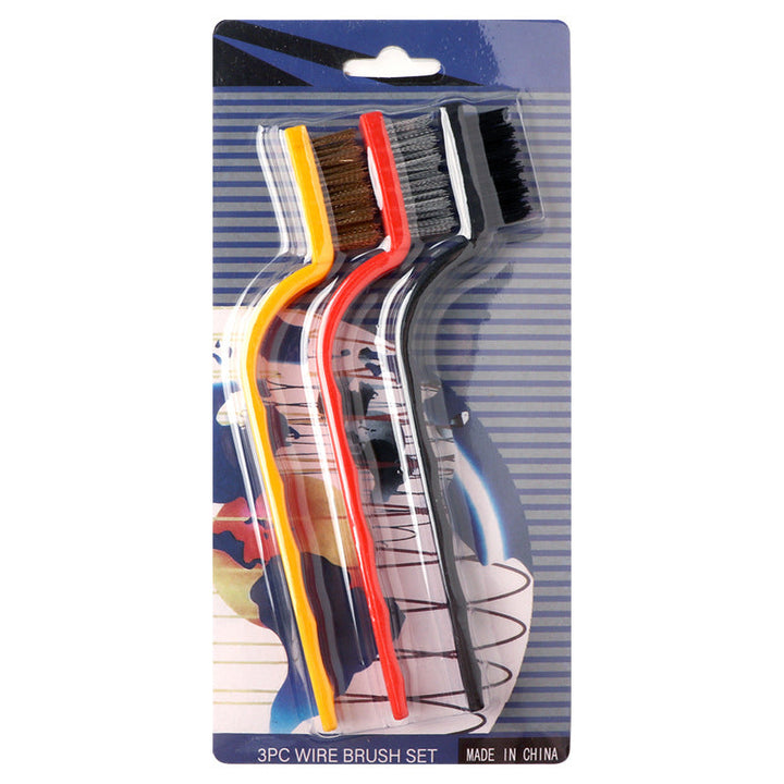 "Mångsidig rengöringsborste med järn-, koppar- och nylontråd för spisfläkt, ergonomiskt handtag, kökshjälpmedel."