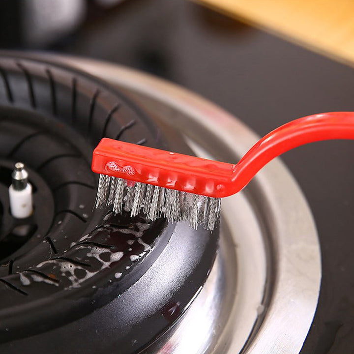 "Mångsidig rengöringsborste med järn-, koppar- och nylontråd för spisfläkt, ergonomiskt handtag, kökshjälpmedel."