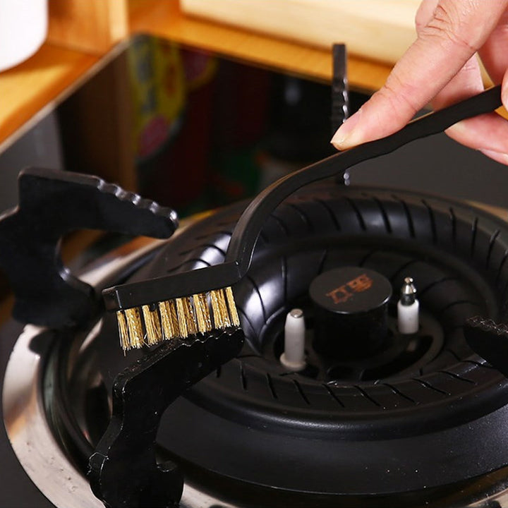 "Mångsidig rengöringsborste med järn-, koppar- och nylontråd för spisfläkt, ergonomiskt handtag, kökshjälpmedel."