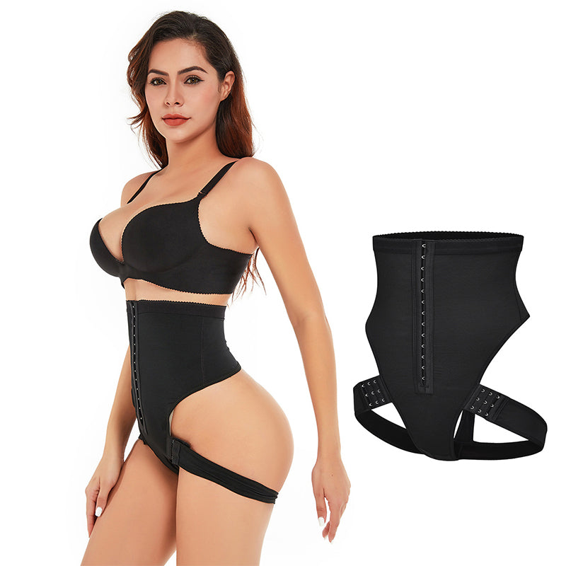 "Manschett shapewear för kvinnor, midja & rumplyft, päronformad siluett, svart, sömlös design, elastisk passform."