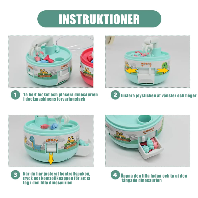 "Mini dinosaurie klomaskin i färgglad design, leksak för barn, erbjuder spelglädje och skicklighetsutveckling."