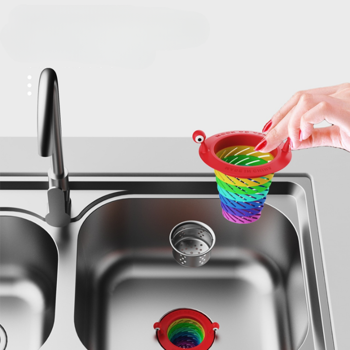 "Monsterdisksil i köket, PP-material, färgglad design, kompakt, passar standarddiskbänkar, rolig och funktionell."