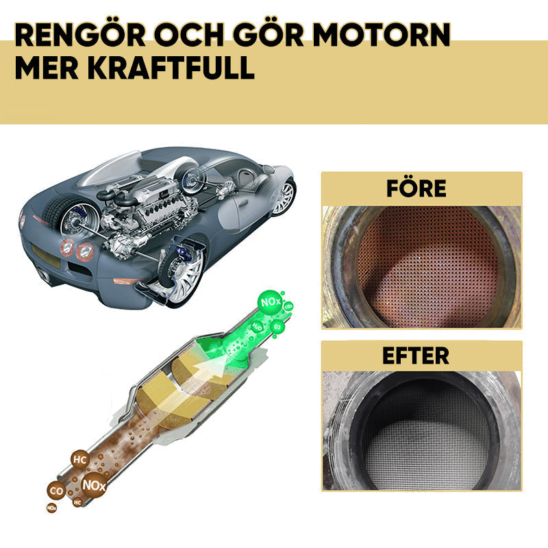 "Motor katalysatorrengöringsmedel för avlagringar, klar vätska i 30 ml flaska, förbättrar motorprestanda och minskar avgaser"