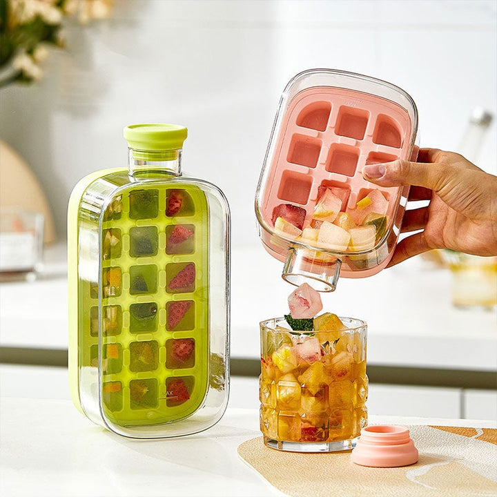 "Multifunktionell isflaska med sugrör, hållbar design, läcksäker, i rosa, grön och vit, kapacitet 500 och 800 ml."
