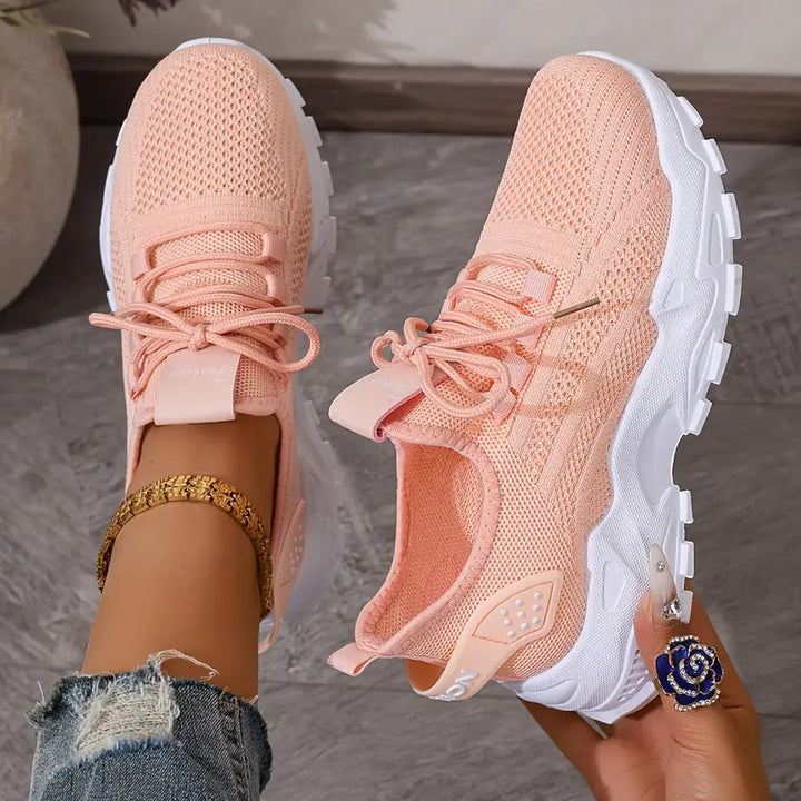 "Ortopediska sneakers för kvinnor, grå och eleganta, med stötdämpande gelinsulor och halkfria sulor, för optimal komfort."