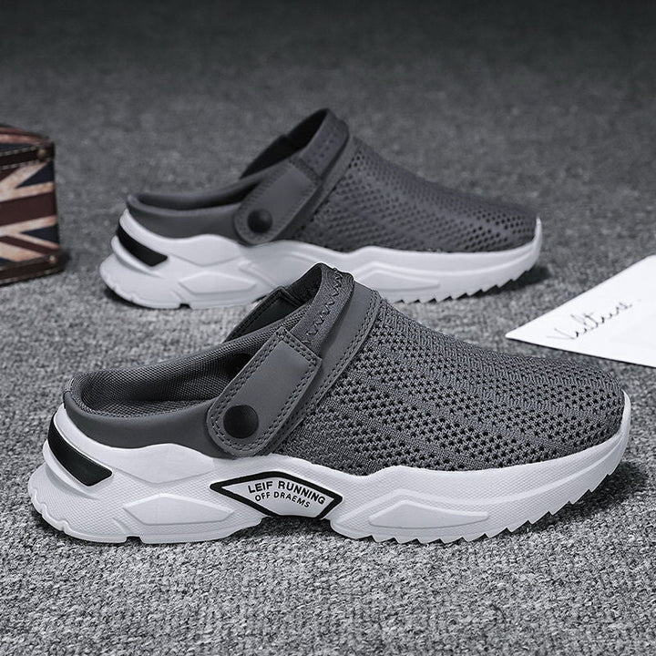 "Ortopediska sommarsandaler för män med justerbar rem, brun färg; elegant design med andningsbara material"