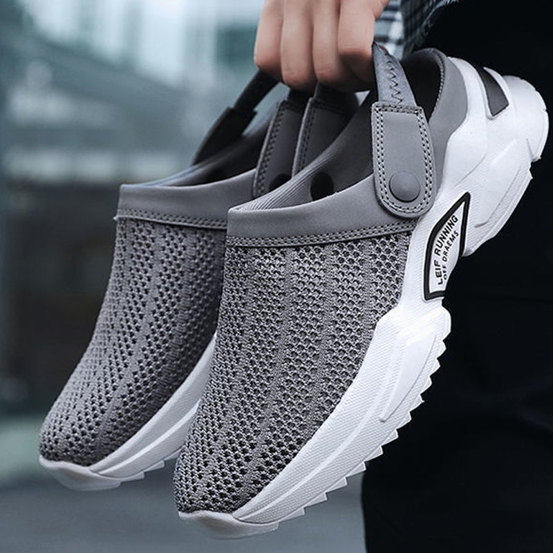 "Ortopediska sommarsandaler för män med justerbar rem, brun färg; elegant design med andningsbara material"