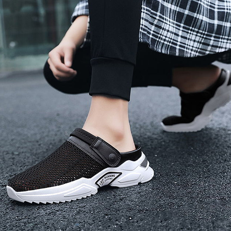 "Ortopediska sommarsandaler för män med justerbar rem, brun färg; elegant design med andningsbara material"