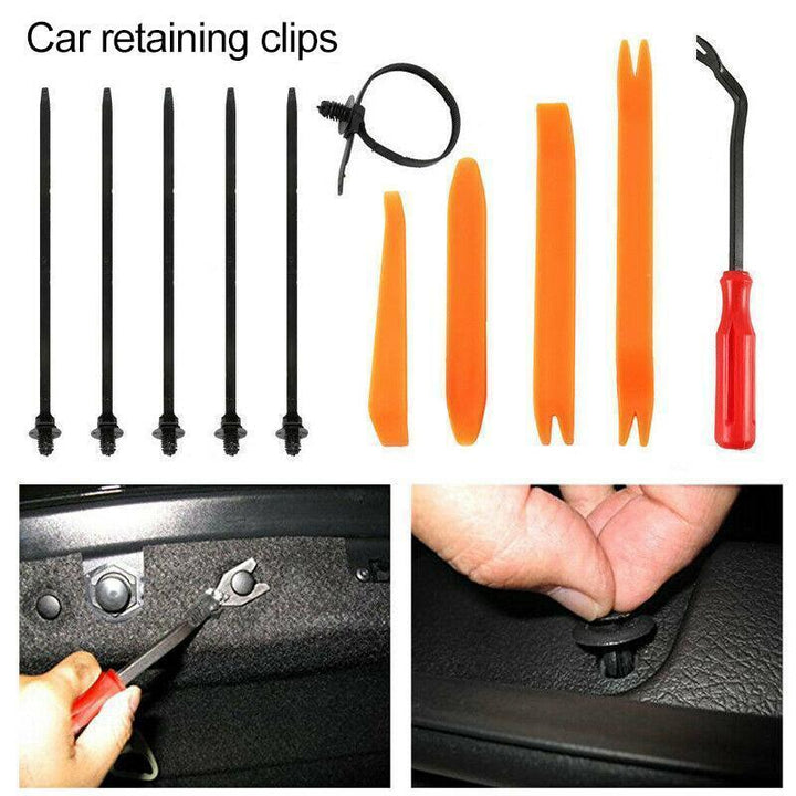 "Plastclips för biltillbehör, robusta och enkla att installera, används för att säkra bilens delar och accessoarer."