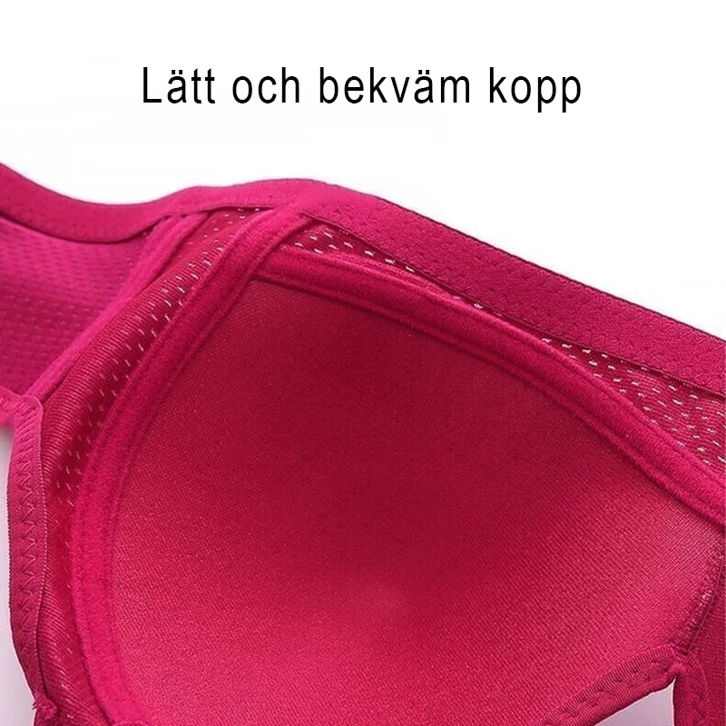 "Plus size bekväm trådlös bh för kvinnor med justerbart band, sömlös design i beige med elastiskt, justerbart band."