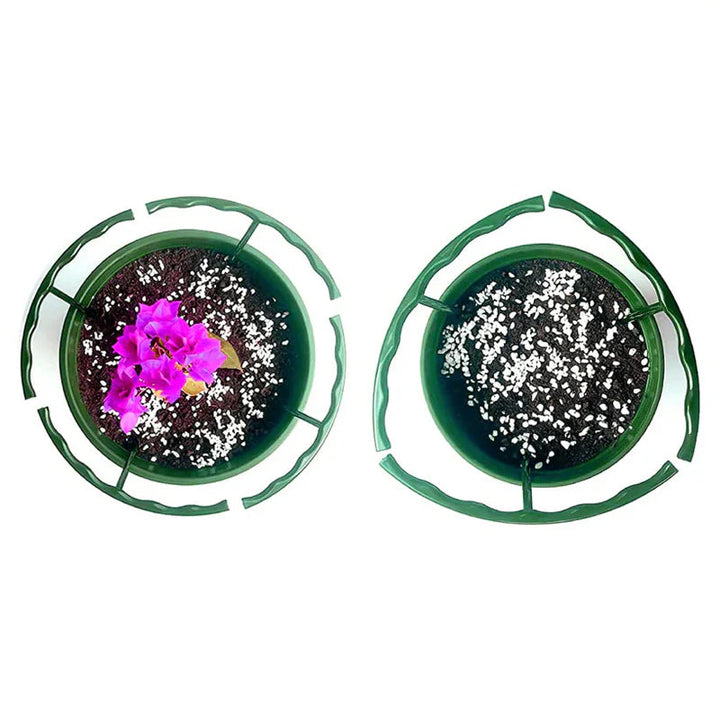 "Robusta, gröna stödburar för trädgårdsväxter, anslutbara och väderbeständiga stödfästen för elegant och ordnad trädgård."