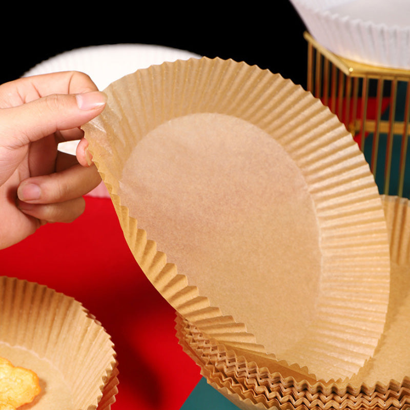 "Runda silikonpapper för luft fritös, oljesäker, med förhöjda kanter; enkla att använda och non-stick för ren matlagning."