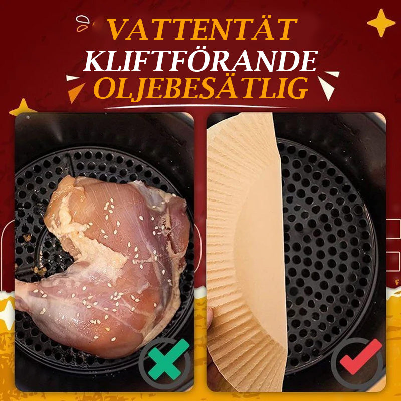 "Runda silikonpapper för luft fritös, oljesäker, med förhöjda kanter; enkla att använda och non-stick för ren matlagning."