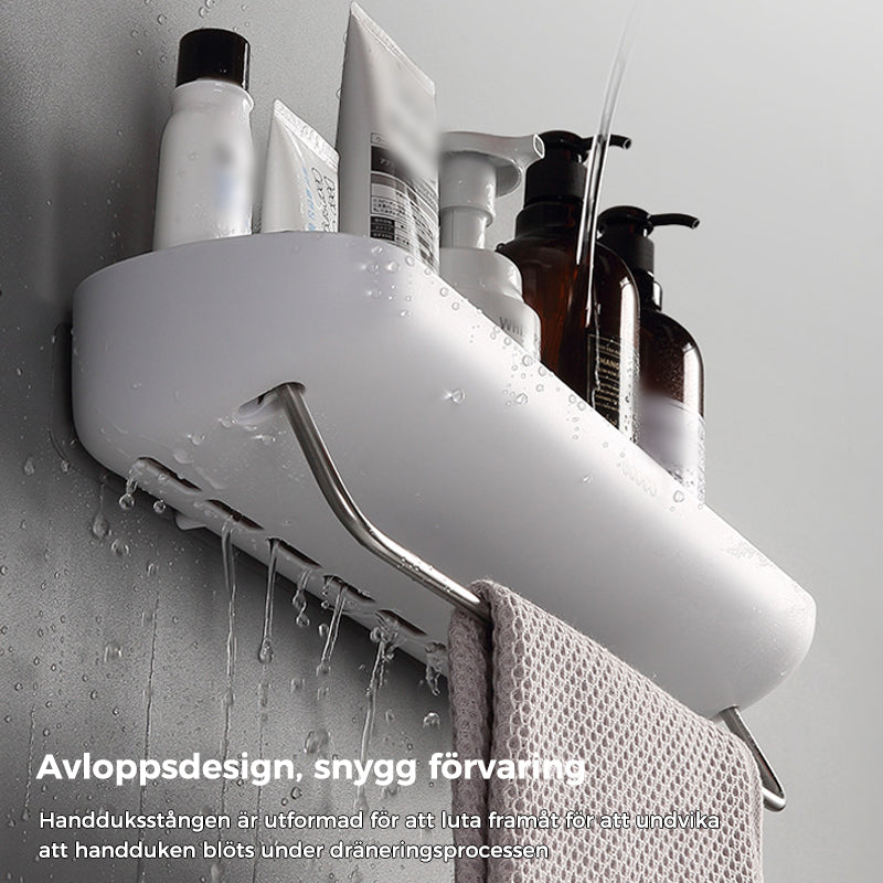 "Självhäftande förvaringslåda i svart och grå, modern design, enkel installation, perfekt för kök och badrum."
