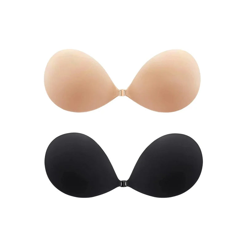 "Självhäftande osynlig BH med naturlig lyft, perfekt för djupt urringade klänningar och eleganta tillfällen."