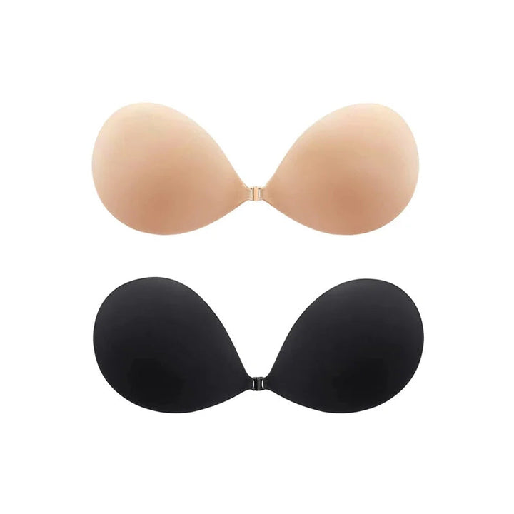 "Självhäftande osynlig BH med naturlig lyft, perfekt för djupt urringade klänningar och eleganta tillfällen."