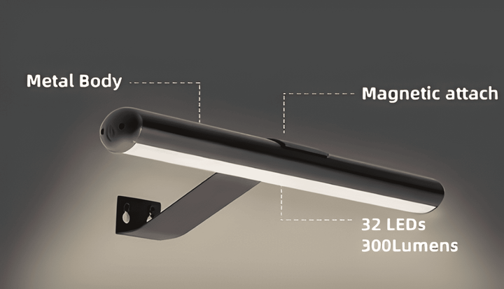 Sladdlös LED-vägglampa, modern & roterbar design.  Mjukt, behagligt ljus. Enkel installation.