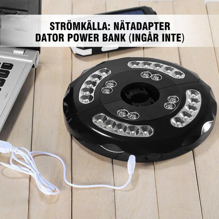 "Sladdlös paraplylampa för uteplats, 28 LED-lampor, justerbar ljusstyrka, laddningsbara batterier"