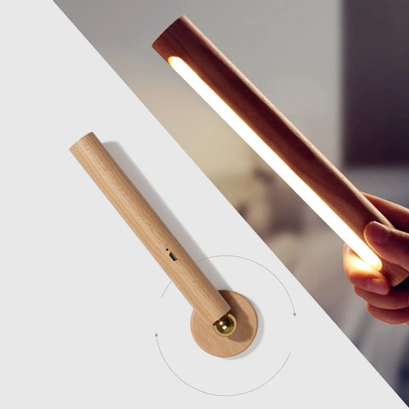 Smart 360° vägglampa i trädesign med justerbar styrka, elegant och bärbar, perfekta för modern heminredning.