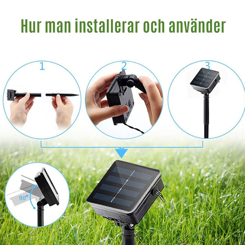 Solcellsdriven dekorativ bordslampa med klätterväxt, glödande LED-ljus, skapar varm och charmig atmosfär i hemmet.
