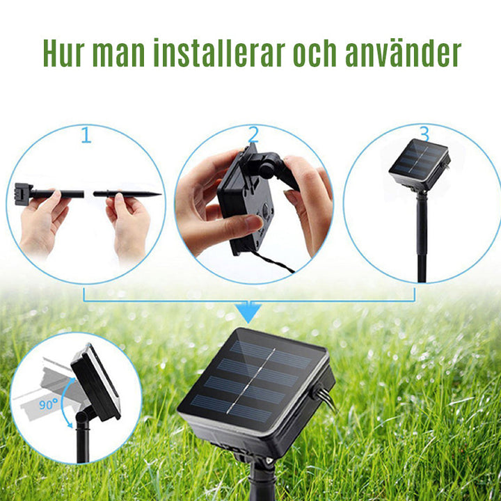 Solcellsdriven dekorativ bordslampa med klätterväxt, glödande LED-ljus, skapar varm och charmig atmosfär i hemmet.