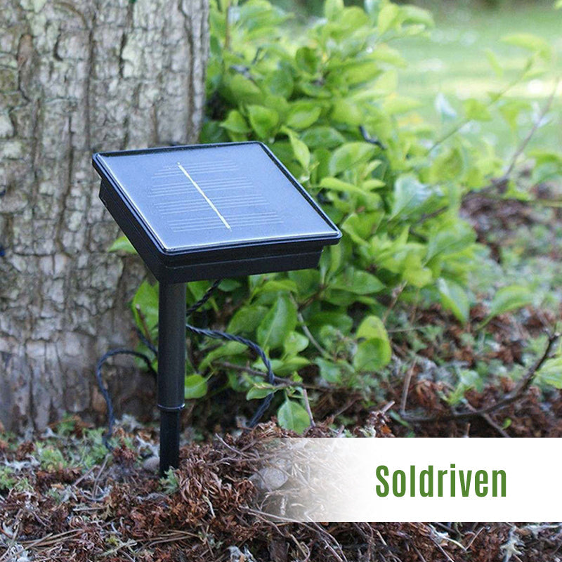 Solcellsdriven dekorativ bordslampa med klätterväxt, glödande LED-ljus, skapar varm och charmig atmosfär i hemmet.