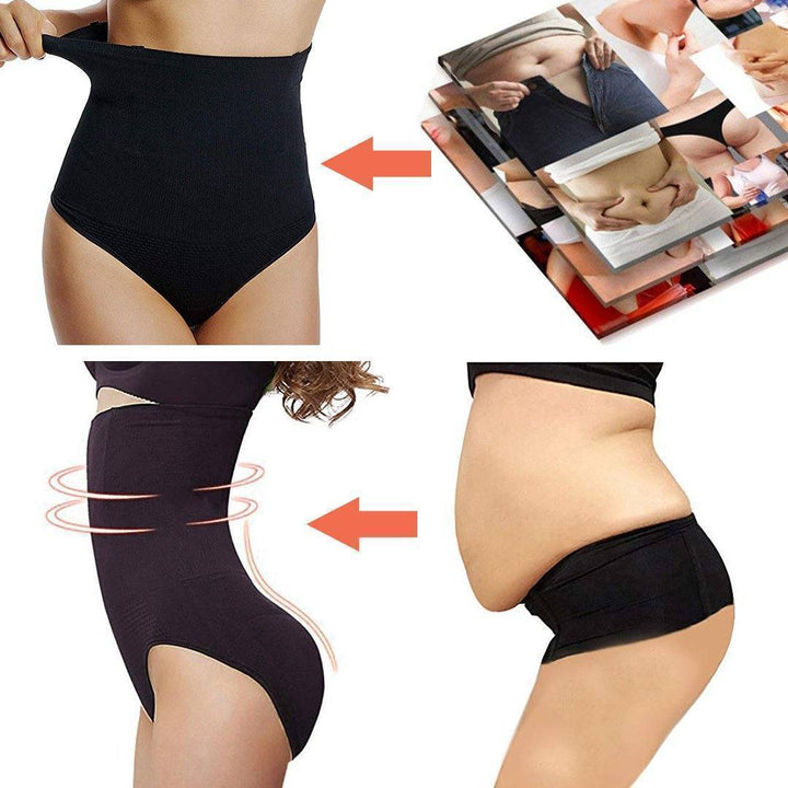"Sömlös högmidja shape wear trosa för kvinnor, slät design, passar under kläder, i material som formar och stöder"