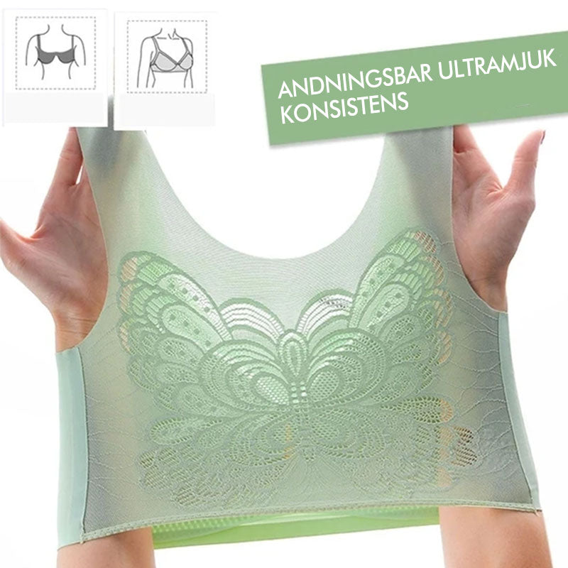 "Sömlös ultrabekväm damunderkläder i större storlekar, ljus färg, bygelfri design, för maximal komfort och stöd."