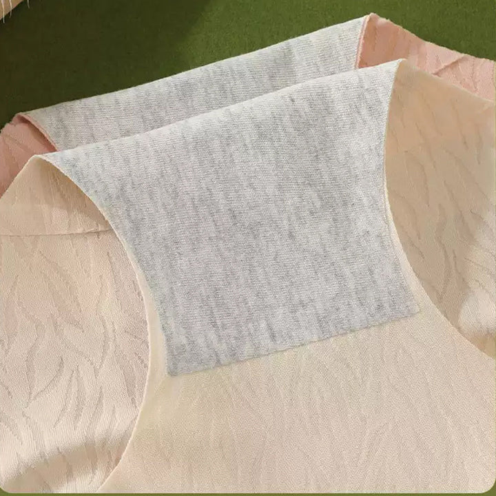 "Sömlösa underkläder för kvinnor med hög midja, beige, andningsbar bomullsgren, osynlig och bekväm passform."